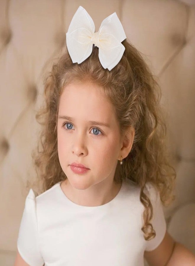 Zolyco 4.5-Inch Hair Bows Organza Alligator Clips Delicate Double Luster Sheer Mesh Hair Accessories for Girls, Toddler, Kids and Women Birthday Wedding Christmas Occasions- Set of 2 - Image 2